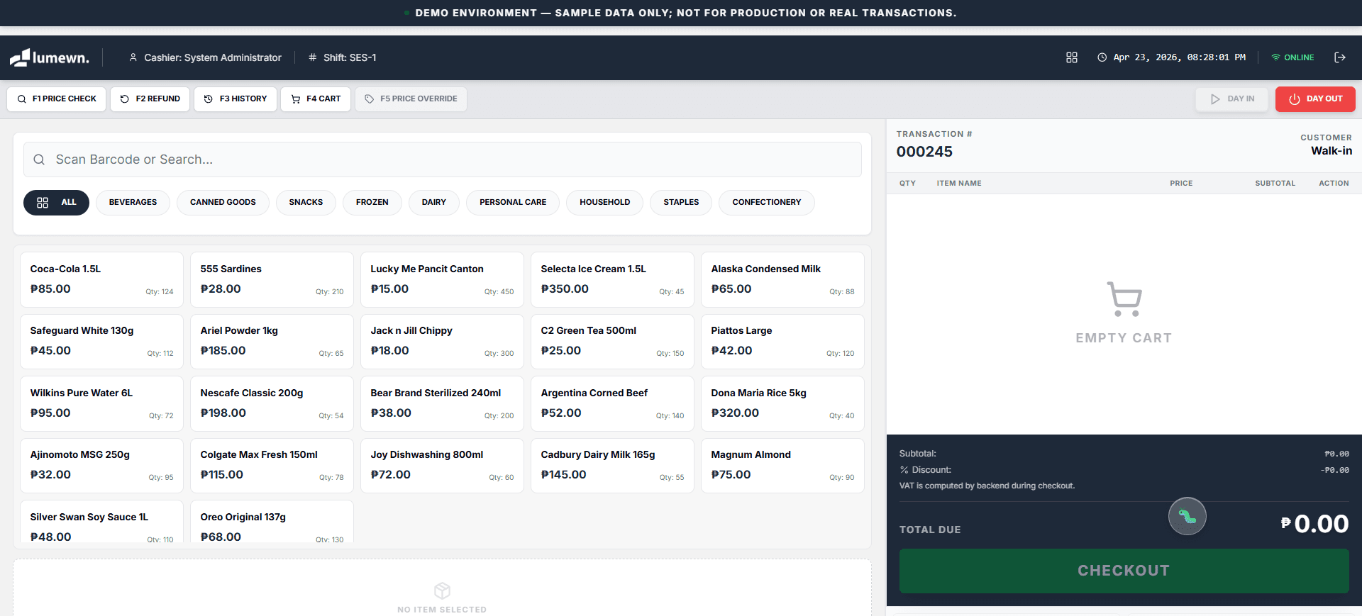 Retail POS dashboard preview